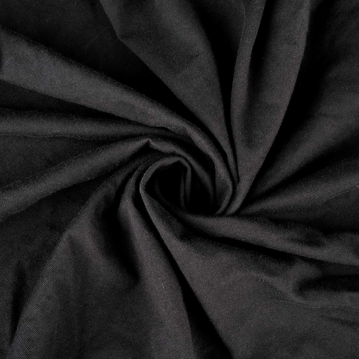 SheetWorld Fitted Oval Crib Sheet For Stokke Sleepi, Cotton Jersey, Black