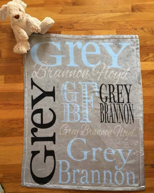 OMG SHIRTS Personalized Baby Blankets for Girls and Boys with Name, Customized Gifts for Newborn Boys, Customized