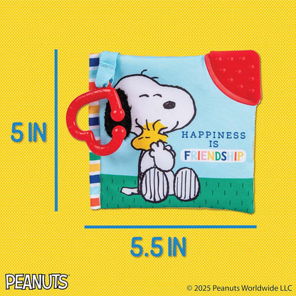 Kids Preferred Peanuts Snoopy Baby Stuff Fun Crinkle Book with On The Go Travel Clip Teether Soft Sensory Book for (photo 4)