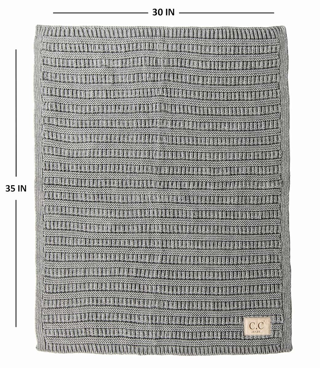 Baby Blanket & Beanie Set - Ribbed Knit Comfort for Infants