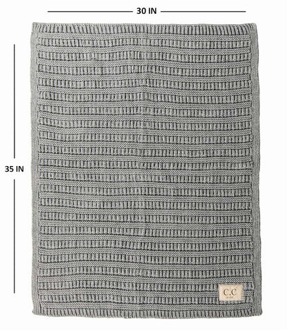 Baby Blanket & Beanie Set - Ribbed Knit Comfort for Infants