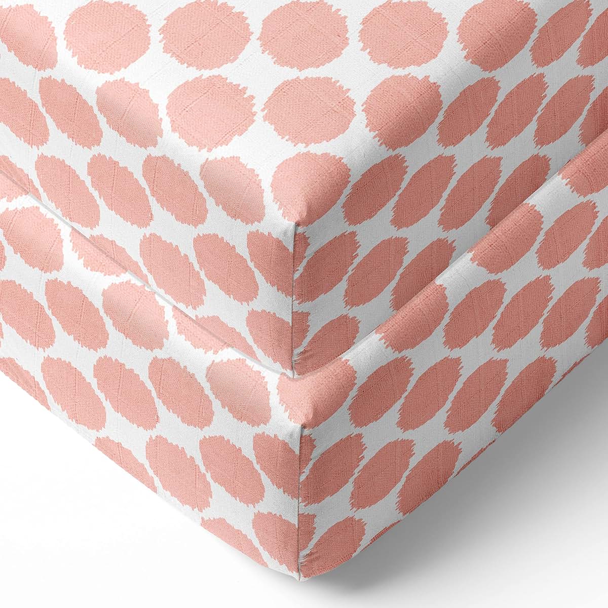 Bacati 2 Pack Cotton Muslin Fitted Crib Sheets for Standard Mattresses