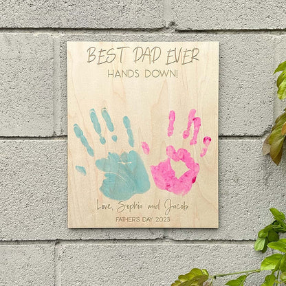 Personalization Lab Best Dad Ever Custom DIY Handprint Sign