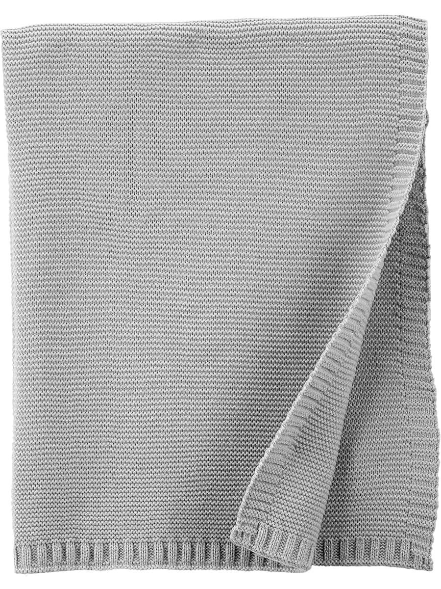Simple Joys by Carter's Neutral's Sweater Knit Blanet, Grey, OSZ
