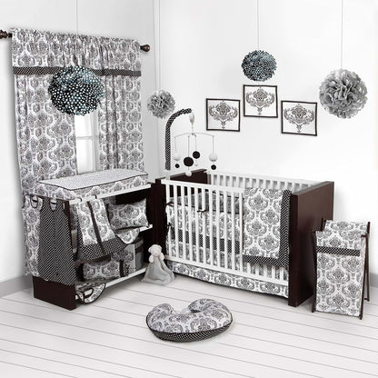 Bacati - Classic Damask White/Black Burpies Set of 2 Pcs (photo 2)