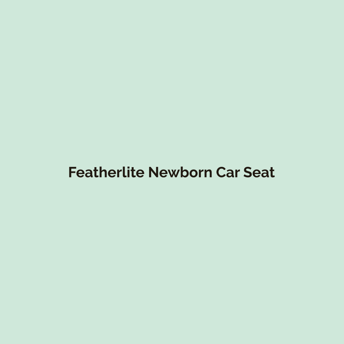 Featherlite Newborn Car Seat