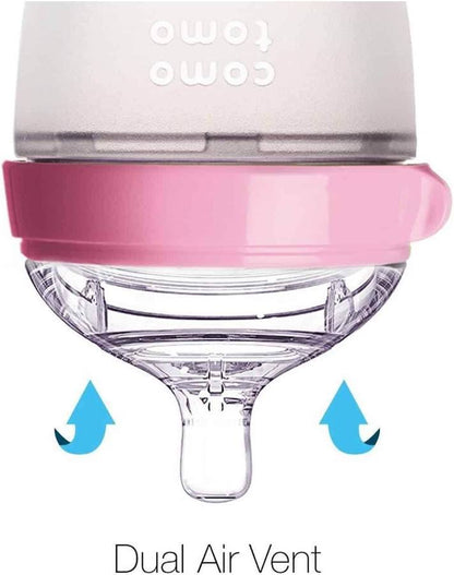 Wide-Neck Soft Silicone Baby Bottles — 2-Pack, Mimics Natural Breastfeeding